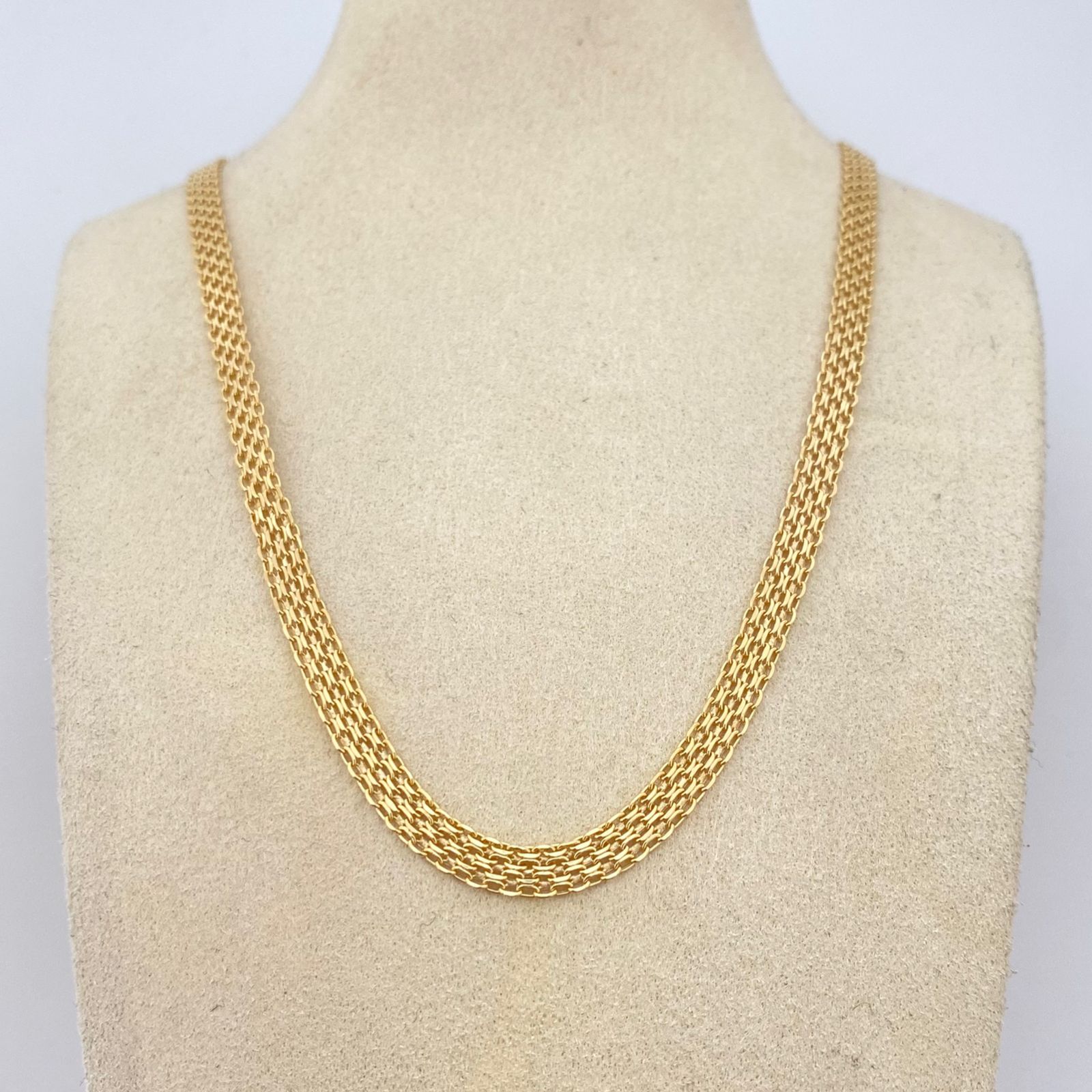 Cadena It china doble carril Oro amarillo 18k +1 / 7,55 Gr / 4,55 mm / 60 Cm